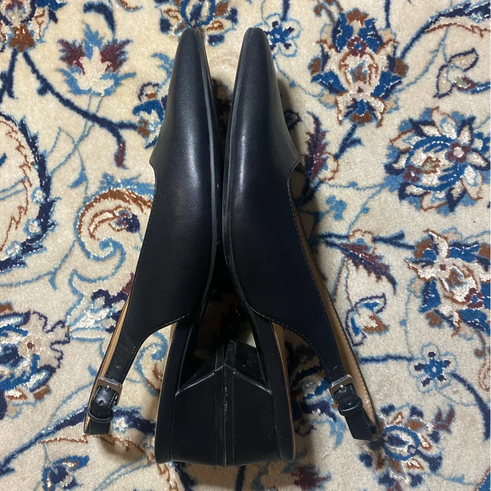 Naturalizer Ginger Black Slingback Short Block Heel Faux Leather, women’s 8.5W - Picture 7 of 8